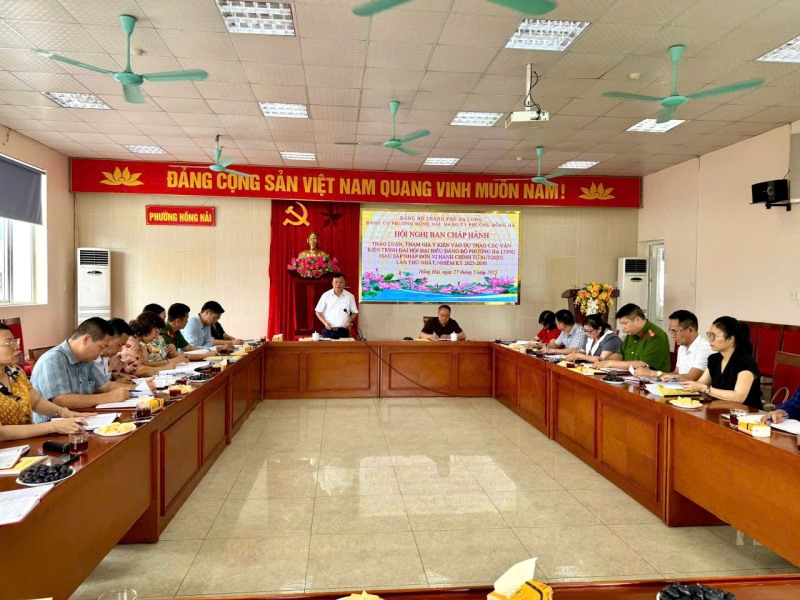 ĐẢNG ỦY PHƯỜNG HỒNG HẢI - ĐẢNG ỦY PHƯỜNG HỒNG HÀ TÔT CHỨC HỘI NGHỊ BAN CHẤP HÀNH