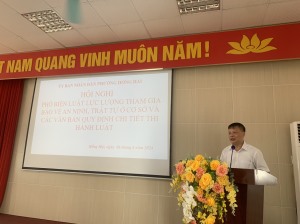 Phường Hồng Hải tổ chức hội nghị phổ biến Luật lực lượng tham gia bảo vệ an ninh, trật tự ở cở sở và các văn bản quy định chi tiết thi hành luật.