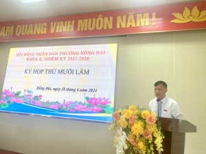 HĐND phường Hồng Hải tổ chức kỳ họp thứ mười lăm (kỳ họp chuyên đề) năm 2024