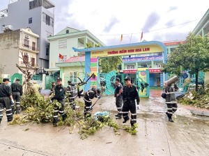 Trường Mầm Non Hoa Lan khắc phục hậu quả sau cơn bão số 3